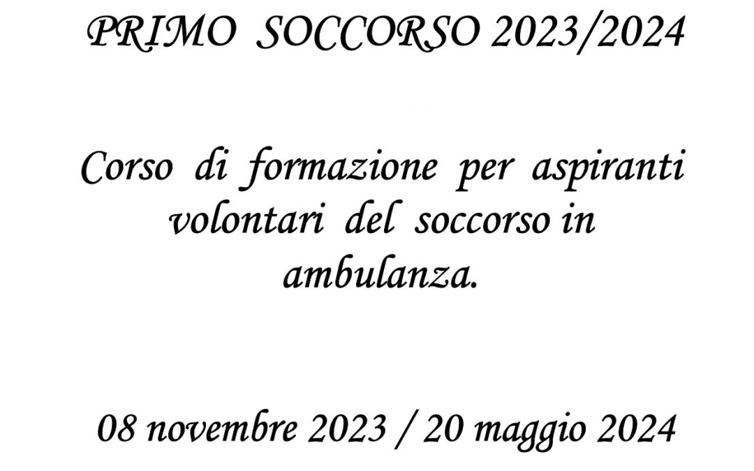 Corso per aspiranti volontari 2023-2024